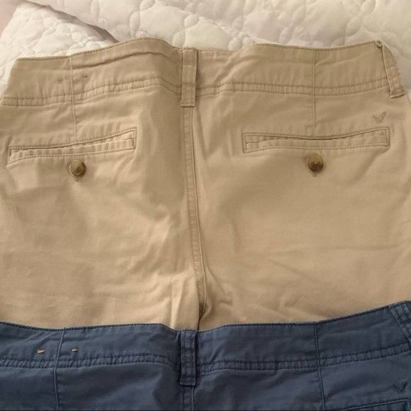 American Eagle Chino Shorts Khaki & Navy Bundle of 2 Sz 8 - Picture 6 of 7